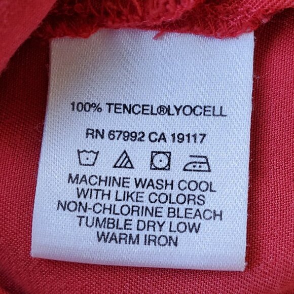 Sigrid Olsen Shacket Red Button Down 100% Tencel Lyocell Long Sleeve Shirt M - Picture 9 of 15